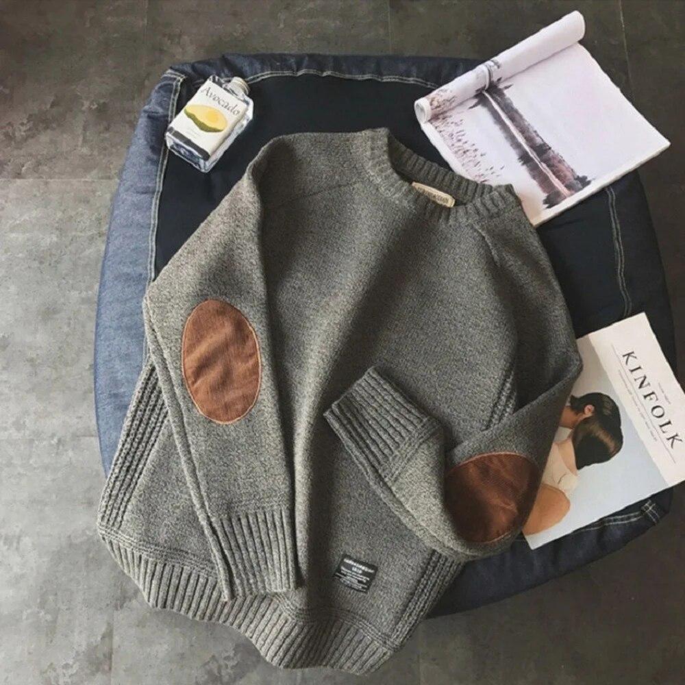 Ležérní svetr Hombre Pro muže Teplý Jednobarevný Novinka Jaro Podzim Dlouhý rukáv Pánský střih pro mládež Výstřih do V