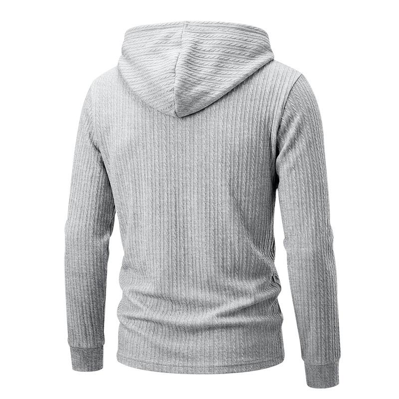 Pánská mikina s kapucí, dlouhým rukávem, pruhovaná, ležérní, pullover