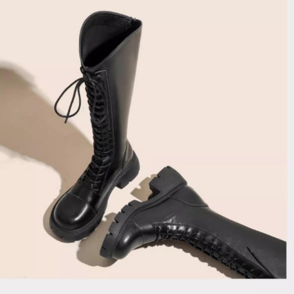 School season boots, small long boots, Martin boots, women's British strap, tall tube 2025 knight autumn and winter new boots