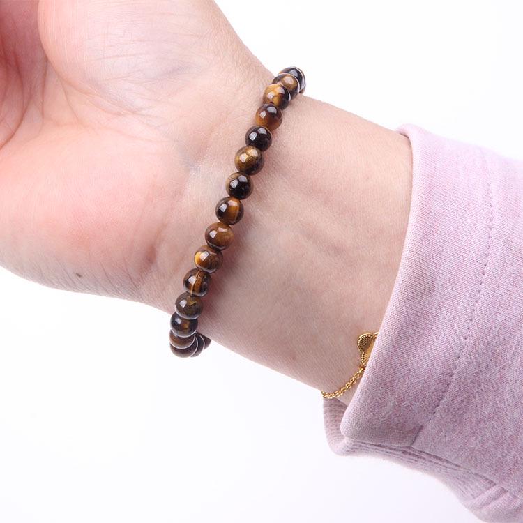 Red Agate Crystal Bracelet: Simple Round Beads, Couple Style Hand Jewelry