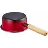 Wahei Freiz Enamel Saucepan, Pot-au-feu, Jam, 16cm, Red, with Lid, Induction Compatible, Rubani RA-9788, Red x Black