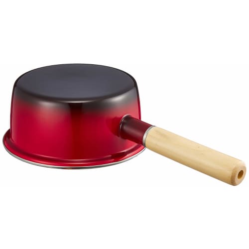 Wahei Freiz Enamel Saucepan, Pot-au-feu, Jam, 16cm, Red, with Lid, Induction Compatible, Rubani RA-9788, Red x Black