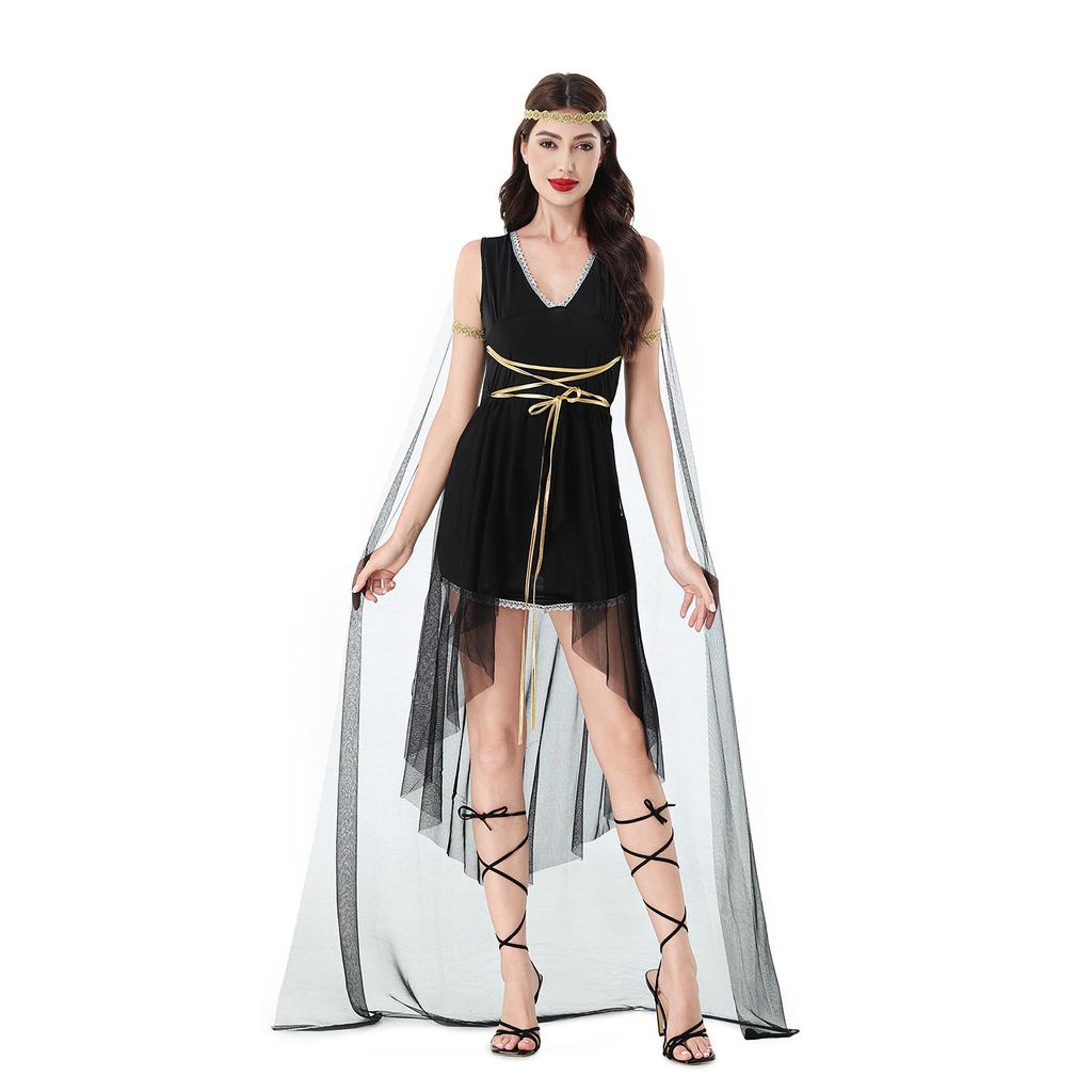 Greek Goddess Medieval Halloween Costume Sexy Dress Cleopatra Athena Roman Performance Costume