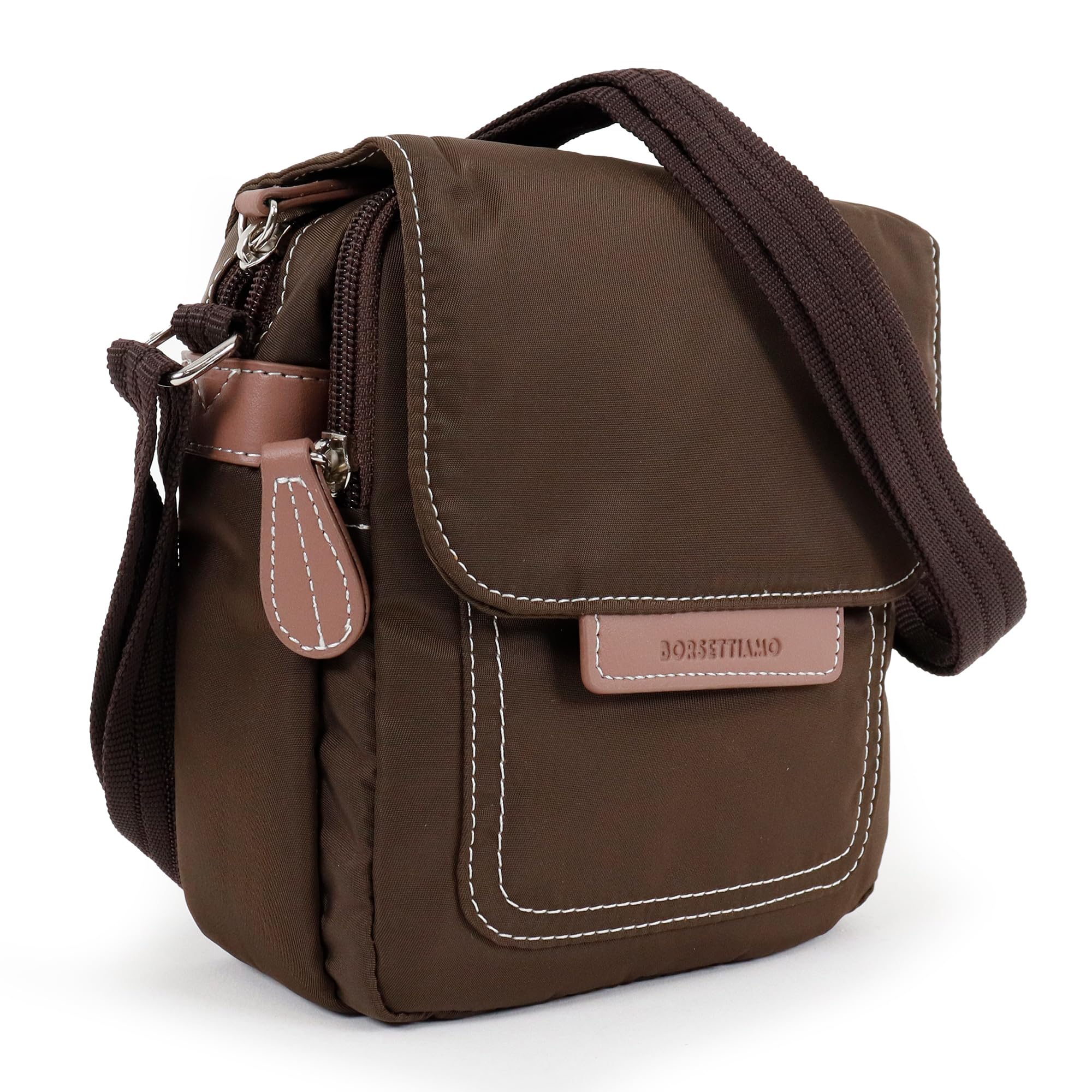 Borsettiamo Monica Mini Crossbody Shoulder and Perfect for Everyday Use Pochette, Women s Bag, Lightweight, Compact, Casual, (Black) шоколадный