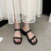 Fashion Fashion Slippers for Women Summer Thick-soled Slippers Outdoor Casual Beach Sandals for Women Wedge Heel High-heeled Sandalias