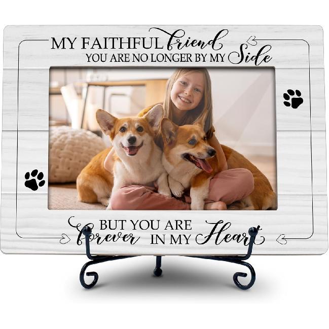 Dog Memorial 4x6 Picture Frame - Pet Loss Gifts Dog Frames, Pet Bereavement Gifts, Dog Lover Dog Owner Gift Photo Frame for Wall and Tabletop Display