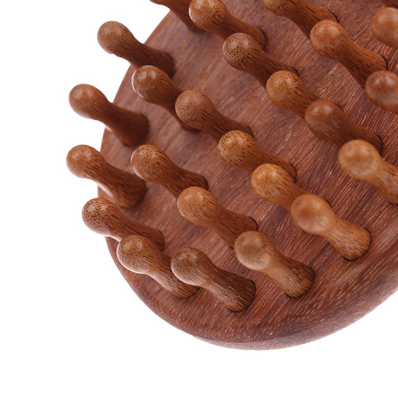 Multi-Functional Wood Therapy Massage Comb Scalp Head Massager Natural Sandalwood Circular Tooth Guasha Scraping Body Massager
