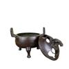 Style Double-Eared Three-Legged Incense Burner Ornament Antique Collection Alloy Beast Lid Furnace Home Buddha Hall Deco