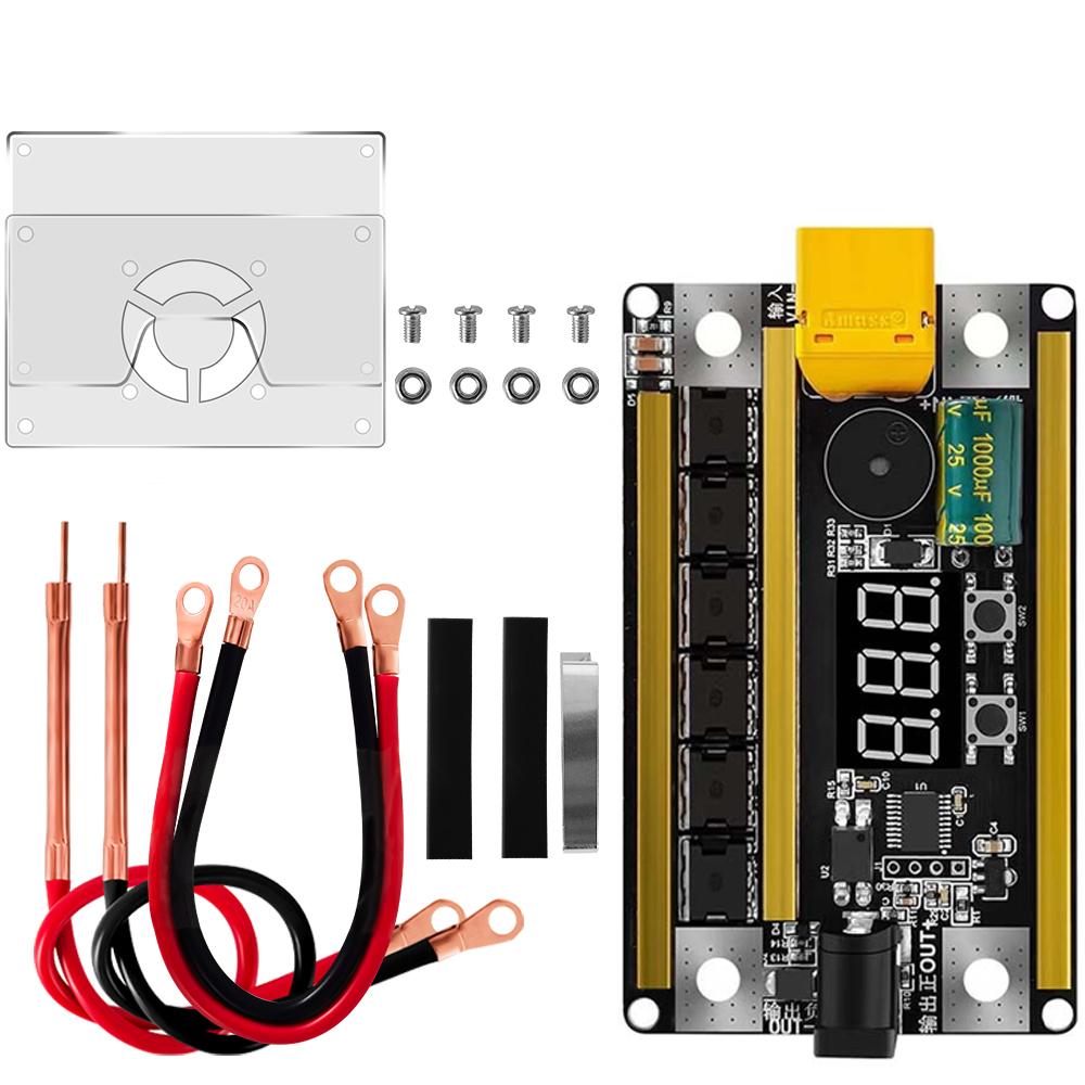 Docreate K12 Saldatrice a Punti Portatile 12V con Display Digitale Regolabile a 99 Livelli Max 2400A 8–14.8V per Saldatura Batteria 18650