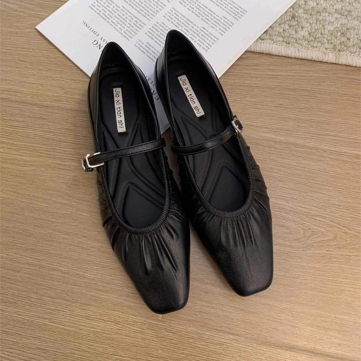 

Туфли Мэри Джейн для женщин, 2024 г., женские туфли на одинарном каблуке в стиле ретро, ​​мягкие и удобные красные балетки Zapatos De Mujer 40 чёрный