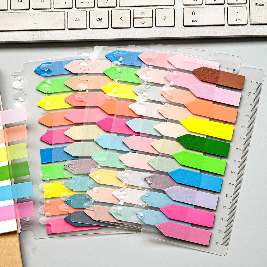 200 Sheets Color Stickers Notes Transparent Self-Adhesive Index Tabs Flags Sticky Note Stationery School Office Supplies