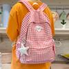 Schoolbag Mori Small Fresh Plaid High Value Schoolbag Large Capacity Junior High School Student Backpack, College Style Backpack