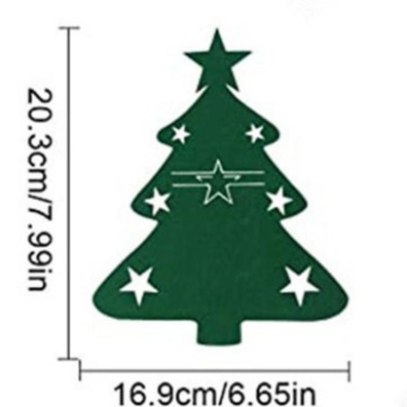

Cutlery Bag 4PCS Christmas Knife and Fork Holder Elk Xmas Tree Pocket Non-woven fabric Cookware Organizer Table Decor