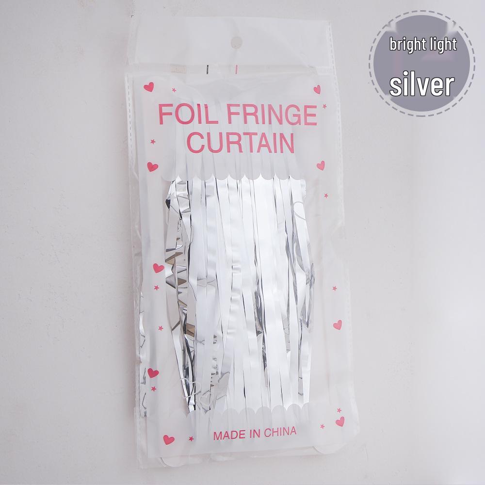 Gold Glänzende Lametta Quastenvorhänge (1x2m) für Hochzeitsbühnen- oder Türdekoration.