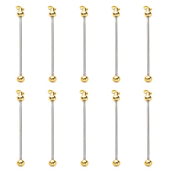 

10 шт., брелок с градиентом цвета из бисера, металлические стержни, звенья для проектов «сделай сам», кулон, аксессуары для изготовления ювелирных изделий золотистый