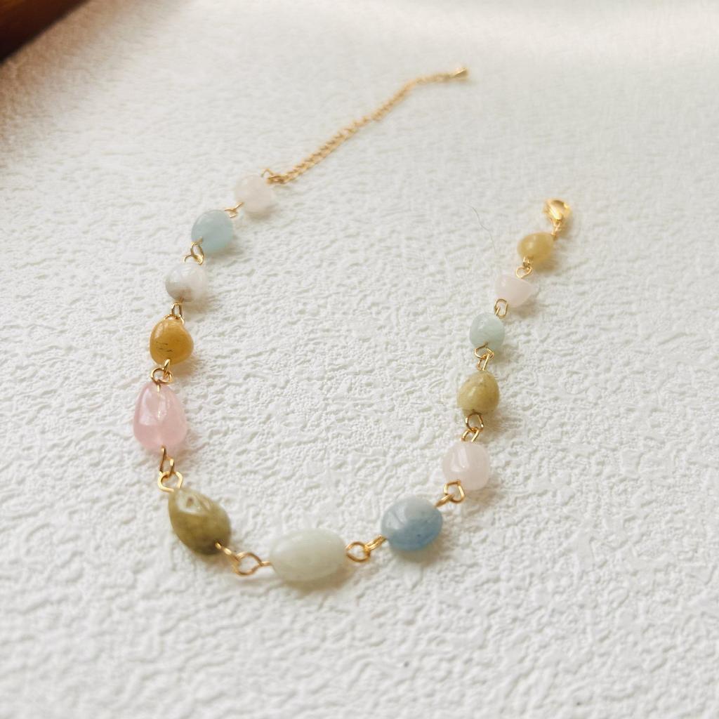 Barevný náhrdelník a náramek ze drahokamů: Nastavitelný, Dámský design v čínském stylu