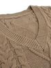 European and American Women's V-Neck Sleeveless Twisted Sweater Vest