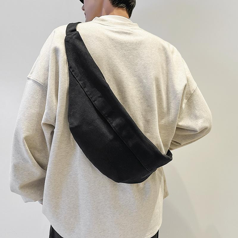 Canvas Chest Bag Women's Lightweight Riding Small Backpack Men's Large-Face Crossbody Small Bag