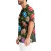 Men's Printing Short Sleeve V-neck Working Blouse Chest Pocket Carer Top