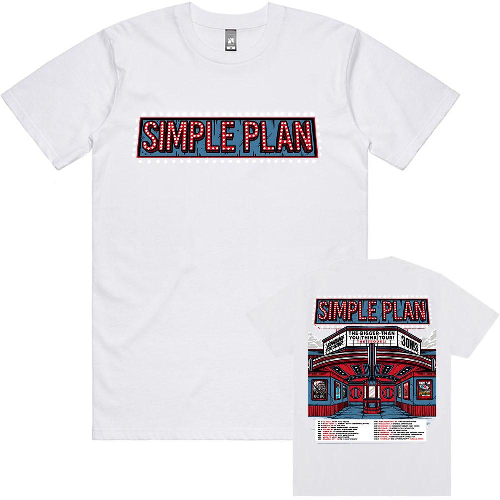 Bigger Than You Think! Tour – The Sequel! T-shirt Simple Plan Band Design Print Tshirts Summer 100%Cotton Short Sleeve Tees Unisex band t shirts