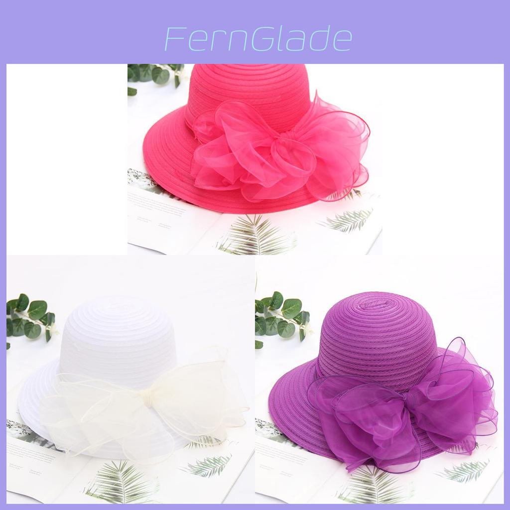 Sun Protection Wide Brim Hat With Butterfly Bow For Summer Outdoor Travel Womens Fashion