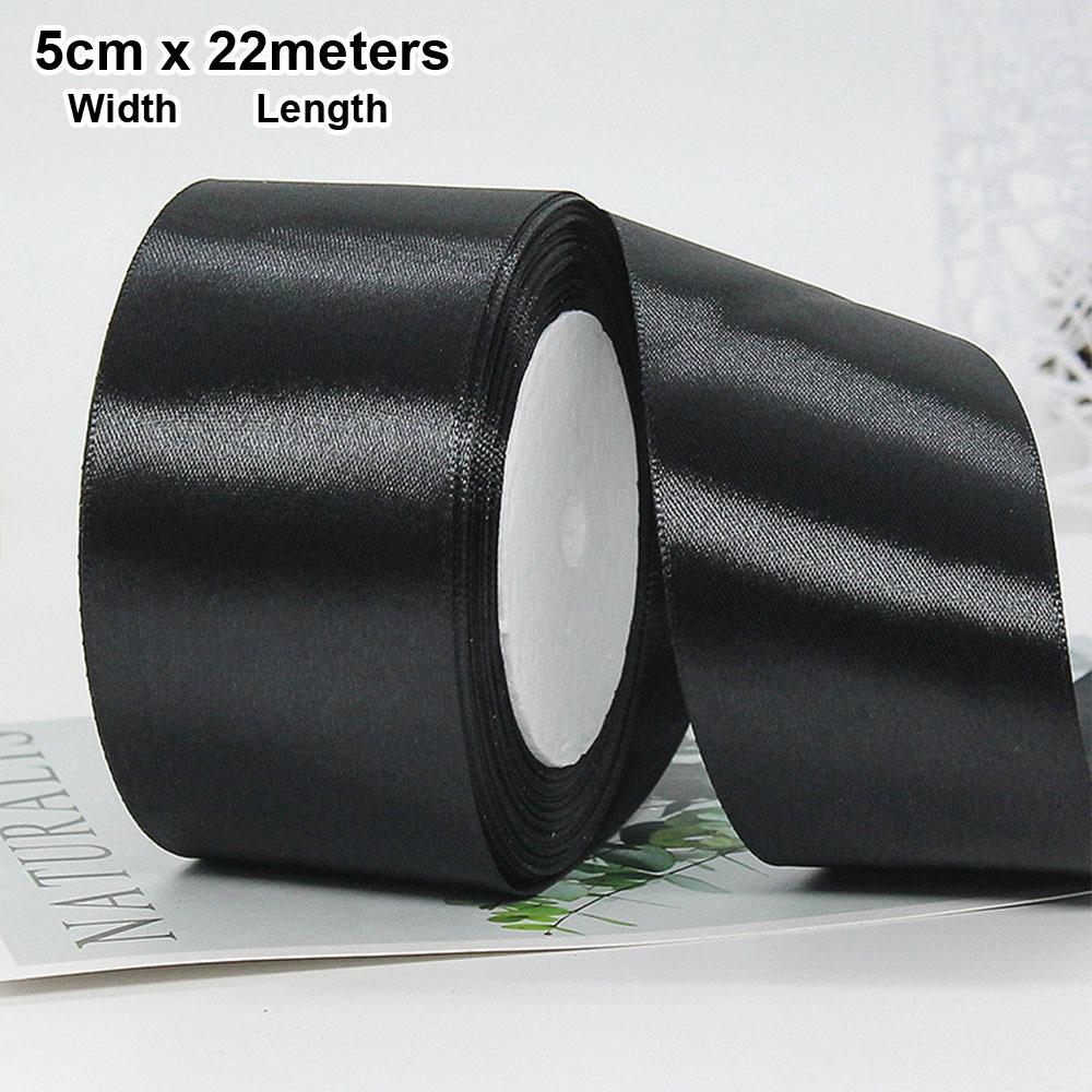1 Stück 22m Schwarzes Satinband Queen Beerdigungszubehör Neues Schleifenband Geschenk Hochzeitsparty Deko