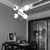 White Ball Glass Ceiling Chandeliers Chrome Modern LED Light Bauhaus Minimalist Lustres Hanging Lamps Home Decor for Living Room