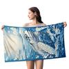 Turtle print pattern digital-printed polyester Superfine fiber double-sided fleece Beach vacation bath towel, beach towel