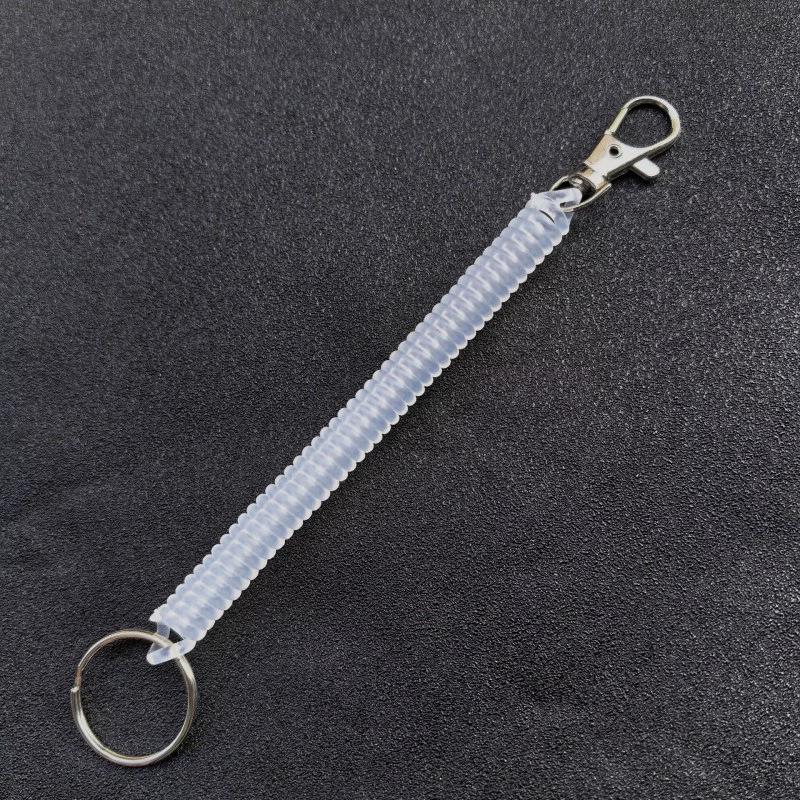 Sofort lieferbar Einziehbarer Anti-Verlust Kunststoff Feder Schlüsselanhänger & Kartenhalter Lanyard