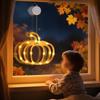 Battery Powered Autumn Window LED Lights with Pumpkin and Maple Leaf Shapes for Seasonal Ambiance In Homes and Commercial Spaces