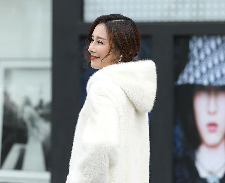 

Новая искусственная норковая кожа искусственный мех женская искусственная норковая шуба с капюшоном женская средняя и длинная шуба 5XL 150-80 kg белый