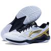 Li Ning Gale Lite Slip Resistant Abrasion Resistant Low top Badminton Shoes Unisex White Gold Black AYTU025-3