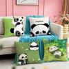 Cute Cartoon Animal Panda Pillow Case Square DoubleSided Sofa Cushion Cover Bedroom Bedside Pillow