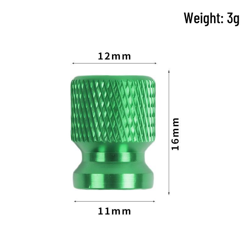 Exquisite Aluminum Knurled 12mm Valve Cap for Cars & Motorcycles