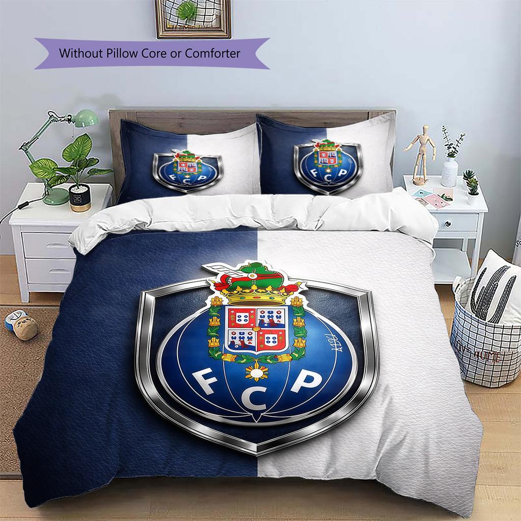 Set Copripiumino Trapuntato con Motivo Futebol Clube do Porto Decorazione per la Casa Regalo (1 * copripiumino + 2 * federe senza imbottitura)