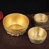 Copper Double Dragon Treasure Bowl: Wealth-Attracting Ornament for Home or Shop.