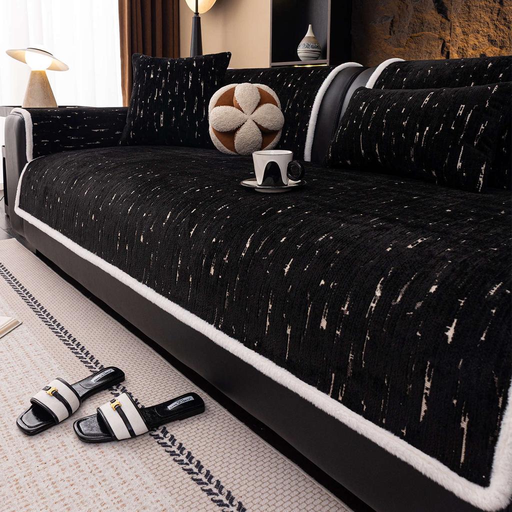 Soft and Sticky Sofa Cover Anti Slip Straight Row One-piece Laying Sofa Cushion Cover Skin Friendly Suitable for All Seasons