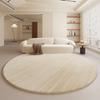 Décoration de Chambre Style Crème Tapis Rond Maison Tapis Doux Moelleux Tapis Minimalistes pour Salon Tapis de Sol Épais en Peluche à Côté du Lit