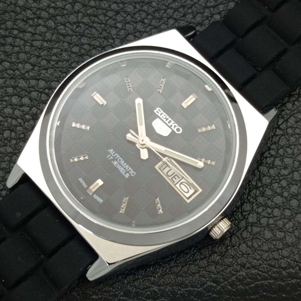 JAPAN SEIKO 5 AUTOMATIC MENS 6309A REFURBISHED BLACK COLOR DIAL WATCH A440215-d Sk-a440215-2
