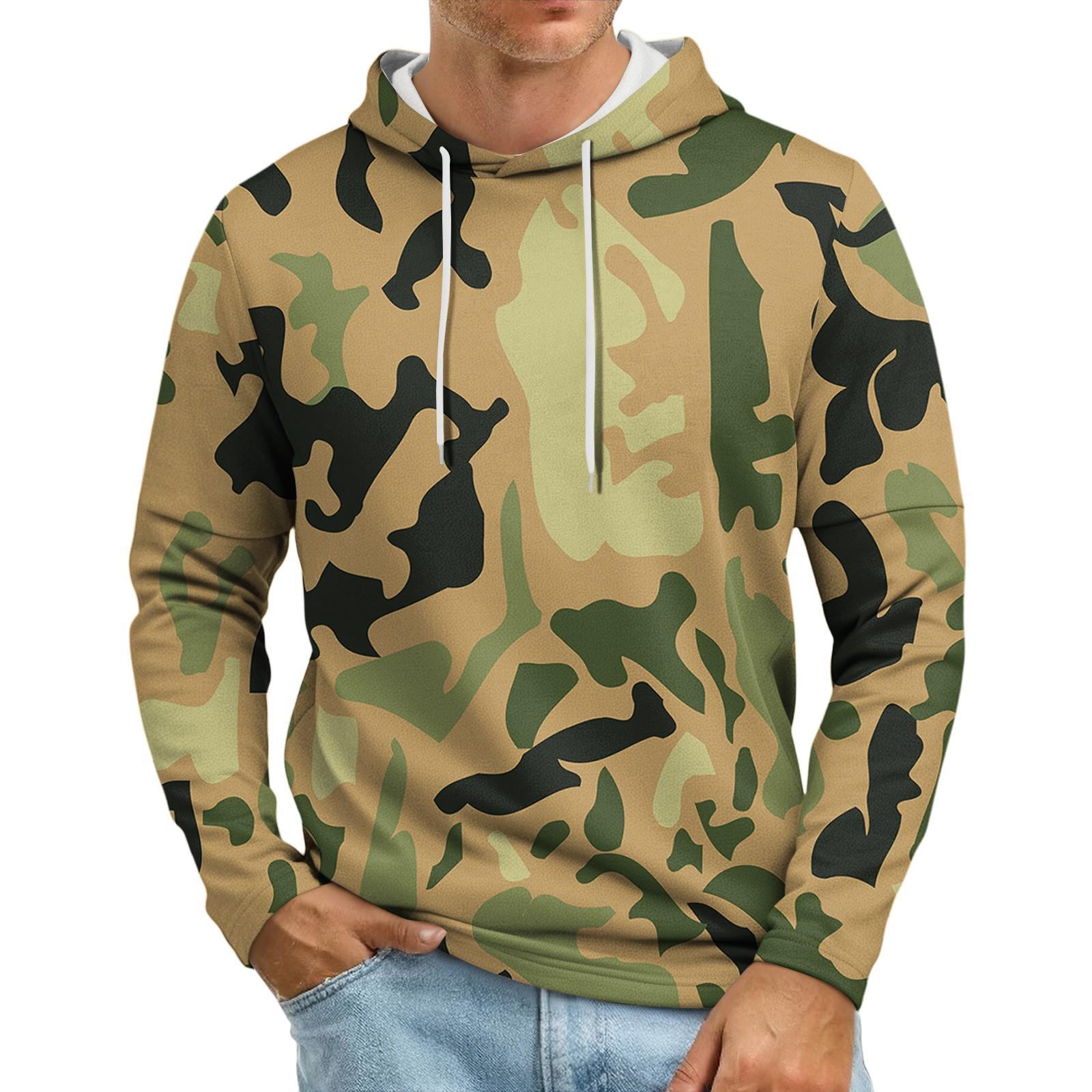 

Men s Loose-fitting Casual Camouflage Print Hooded Sweatshirt XXXL