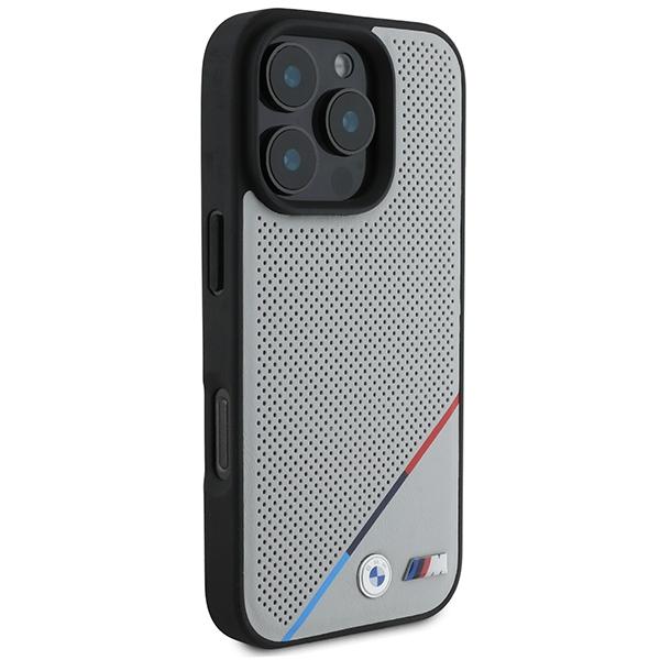 Bmw Bmhmp16L23Pupdg Iphone 16 Pro 6.3Szary/Grey Hardcase M Perforated Tricolor Line Magsafe