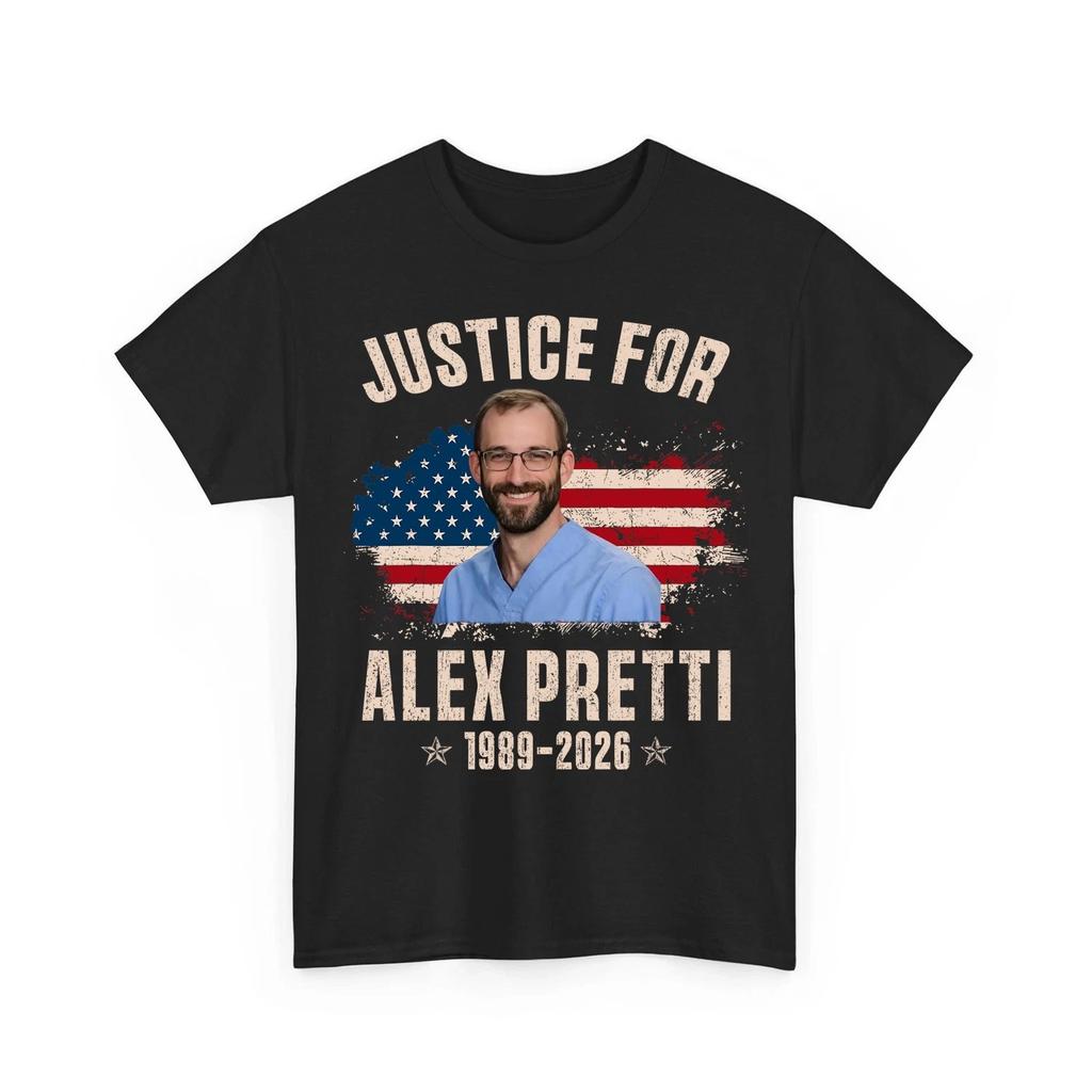 Justice for Alex Pretti Shirt In Memory of Alex Pretti American Flag Vintage Tee