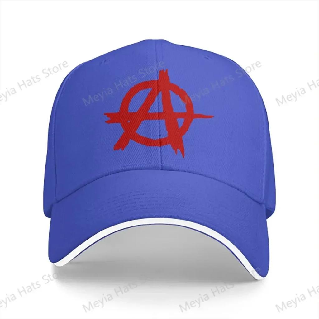 Red Classic Unisex Baseball Caps Peaked Cap Sun Shade Windproof Hat Anarchy Anarchist Symbols
