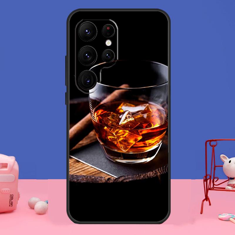 Cigar and Whiskey Case For Samsung Galaxy S24 S23 S22 Ultra S20 S21 FE Note 20 S8 S9 S10 Note 10 Plus Cover