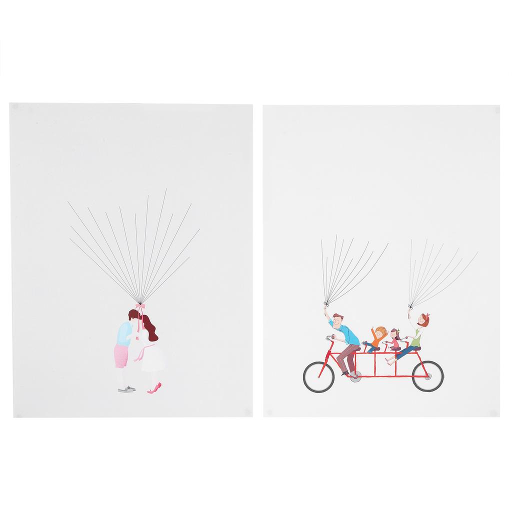 2Set Cartoon Pattern Fingerprint Painting DIY Signature Guest Book Wedding Birthday Party Decor