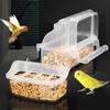 Bird Feeder Cups Parrot Bird Cage Feeder Bowl Plastic Hanging Food Container Bowl for Birds Indoor Outdoor Bird Accessories