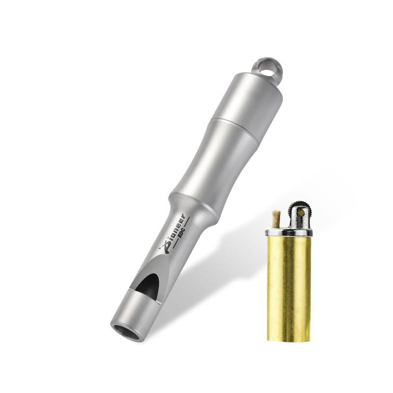Titanium Survival Whistle Outdoor Camping Emergency Signal Tool With Waterproof Storage Compartment Lanyard