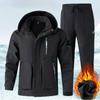 Winter Plus Velvet Thickened Suit Overalls Suit Men's Cold-proof, Warm, Waterproof and Wear-resistant Tooling Outdoor Labor Insurance Clothing
