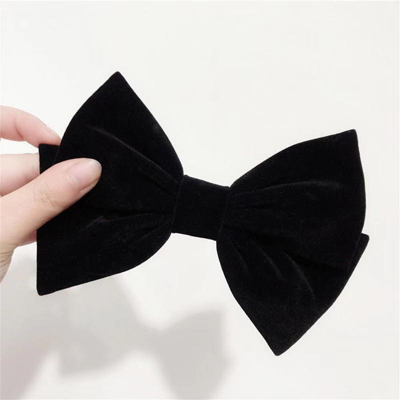 

Lystrfac Бархатная заколка с большим бантом Женская заколка-уточка для задней части головы Женский головной убор Винтажный головной убор Аксессуары для волос