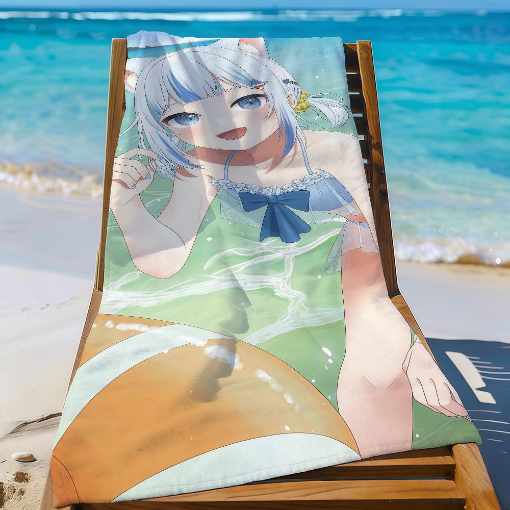 VTuber G-Gawr Gura Süßes Handtuch Sport Schnelltrocknend Reise Campingausrüstung Sandfest Weich Leicht Großes Strandtuch